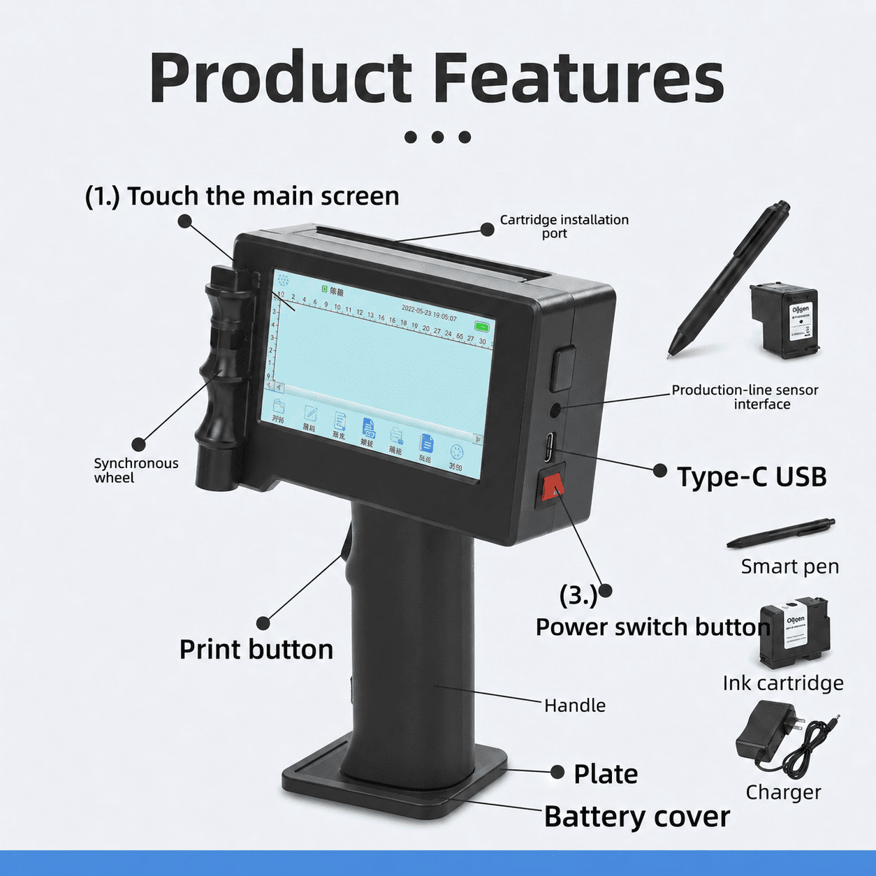 Otjem Intelligent Handheld Inkjet Printer